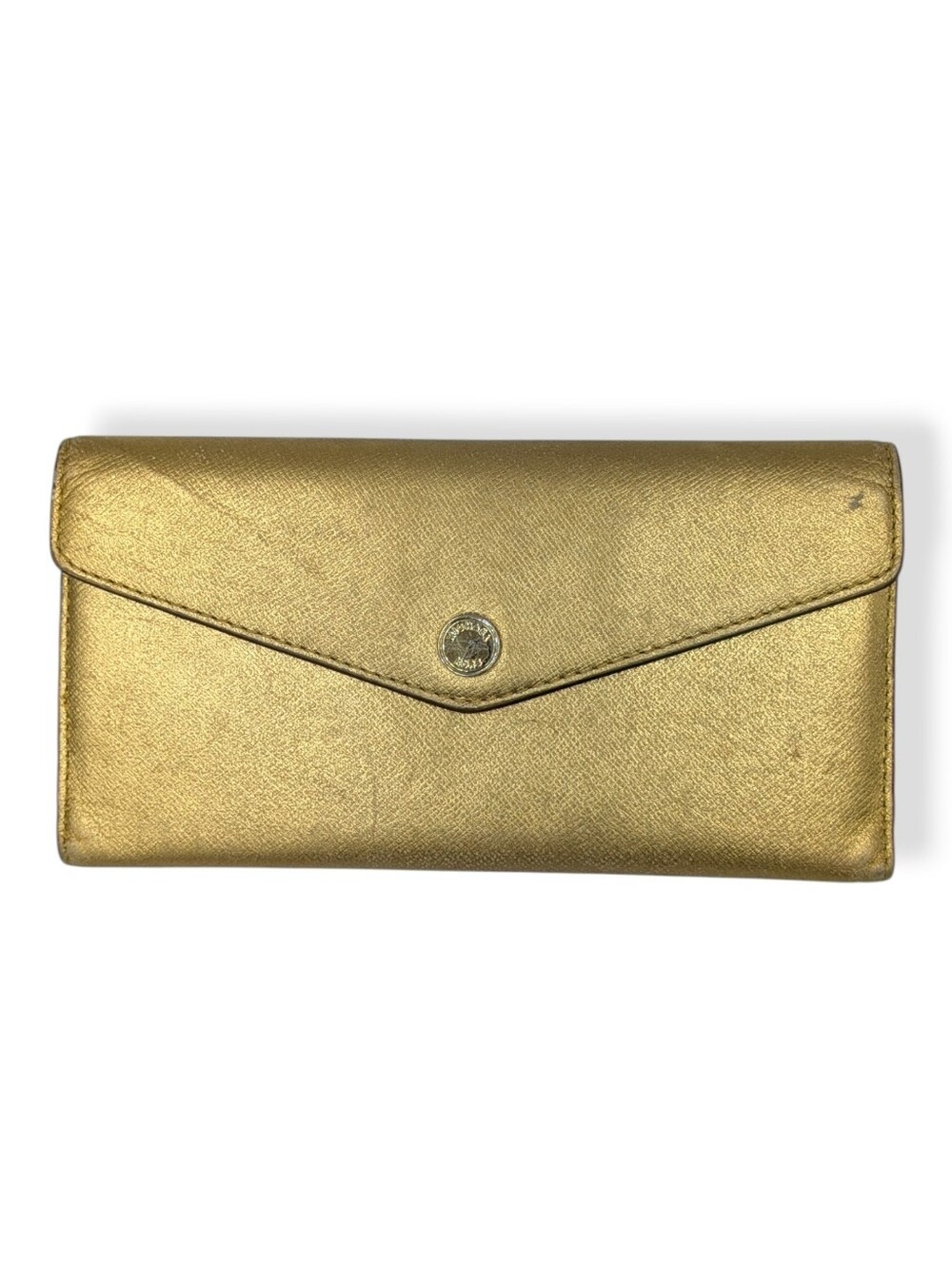 Michael‎ Kors Wallet Golden Metallic Slim Envelope Snap Long Organizer Trifold